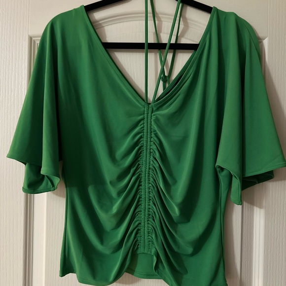 WHBM Matte Jersey Ruched Front Top NWT - Picture 3 of 4